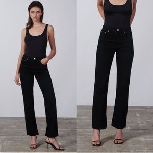 Zara Women’s Black 90s Slim High Waist Denim Five Pocket Jeans size 4